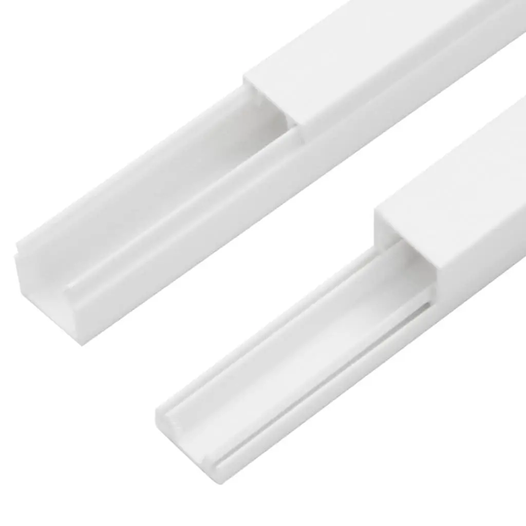 Cable Trunking PVC White 10m 10x10mm Wire Management Channels