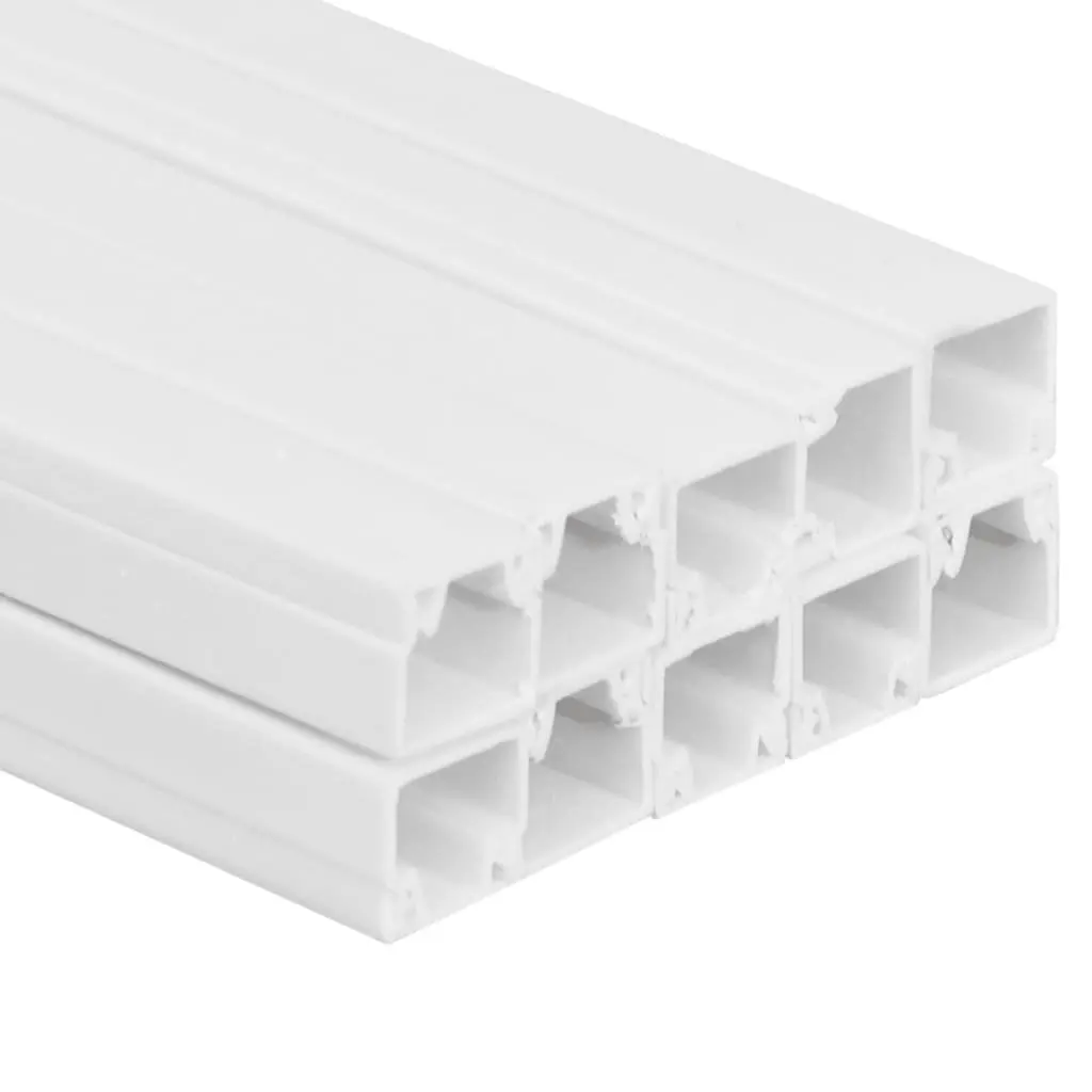 Cable Trunking PVC 25x16mm 10m White Cord Cover Organiser Wall Floor Mounting