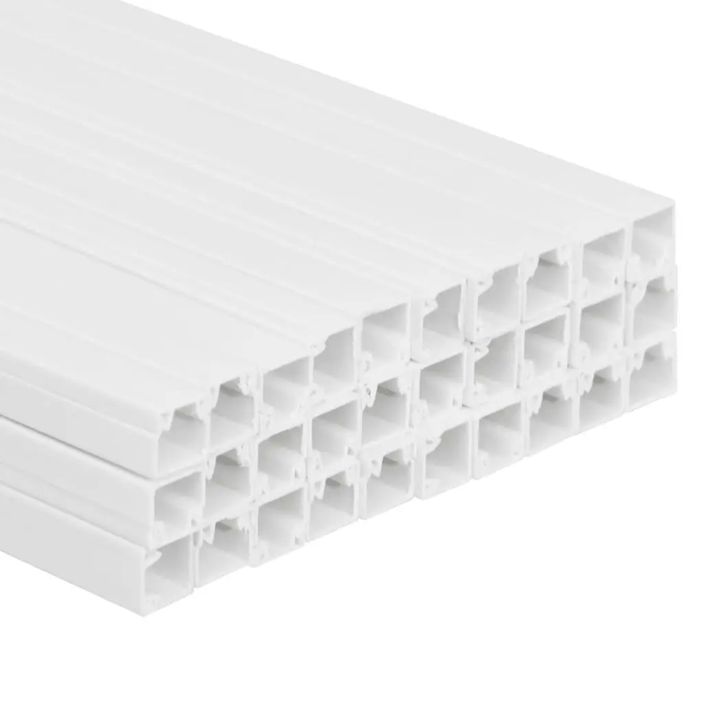 Cable Trunking PVC 30x15mm 30m White Channel Wall Floor Management