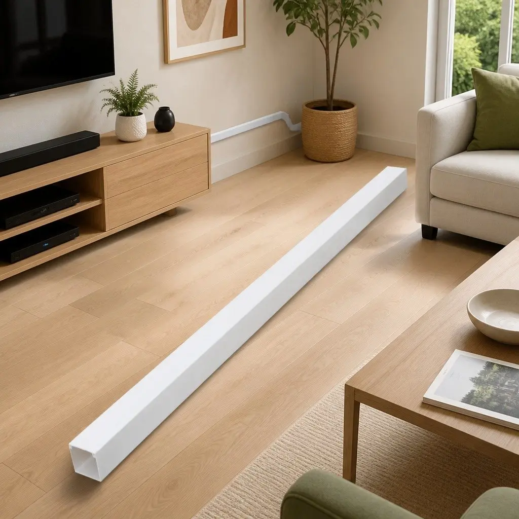 Cable Management Channel PVC 30m White 60x40mm Durable Wire Cover System
