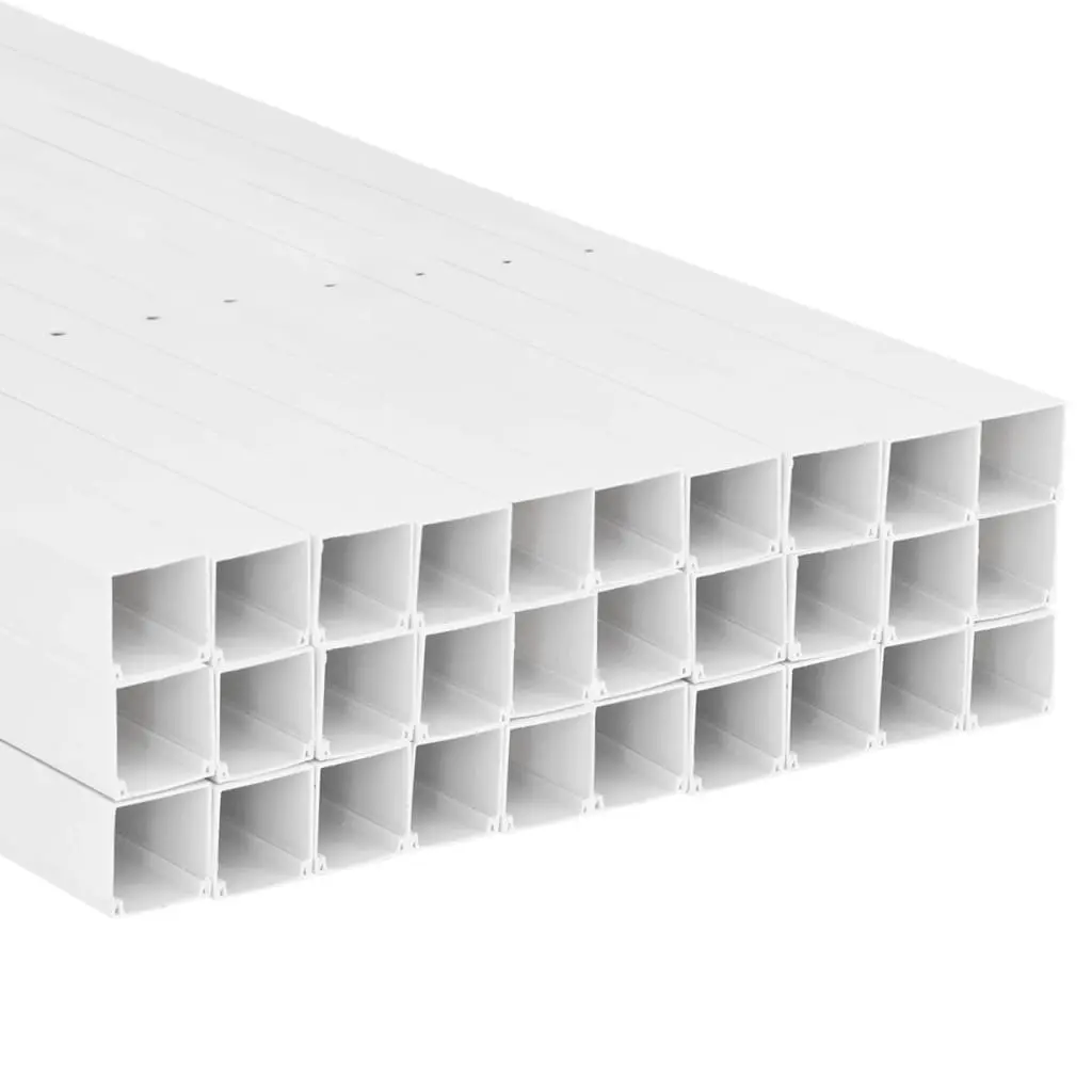 Cable Management Channel PVC 30m White 60x40mm Durable Wire Cover System