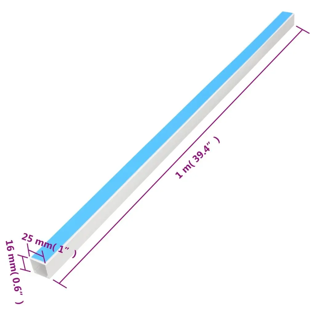Cable Trunking Self-Adhesive PVC 25x16mm White 10m