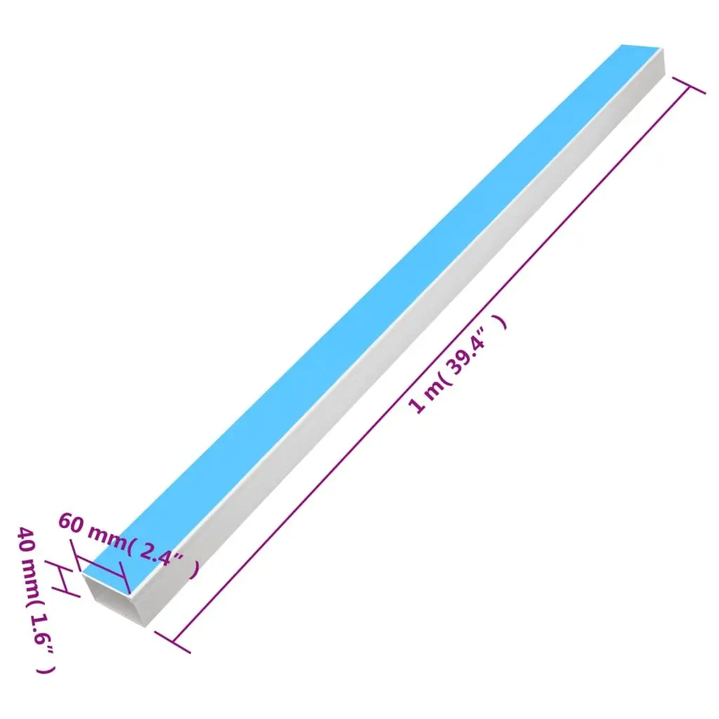 Cable Trunking Self-Adhesive PVC 60x40 mm White 10 m