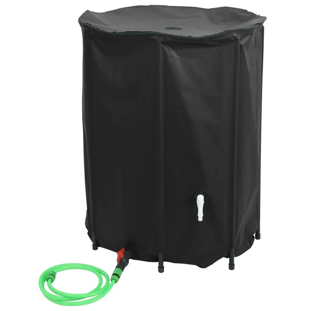 Collapsible Water Tank PVC 750L Black Foldable Rain Collection Storage with Tap