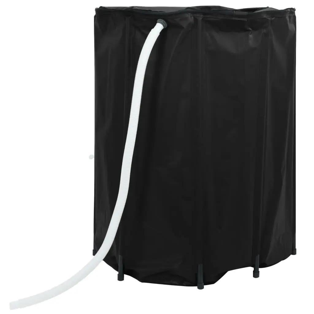 Collapsible Water Tank PVC 750L Black Foldable Rain Collection Storage with Tap
