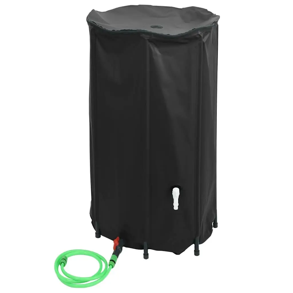Water Tank Collapsible PVC 250L Foldable Black with Tap