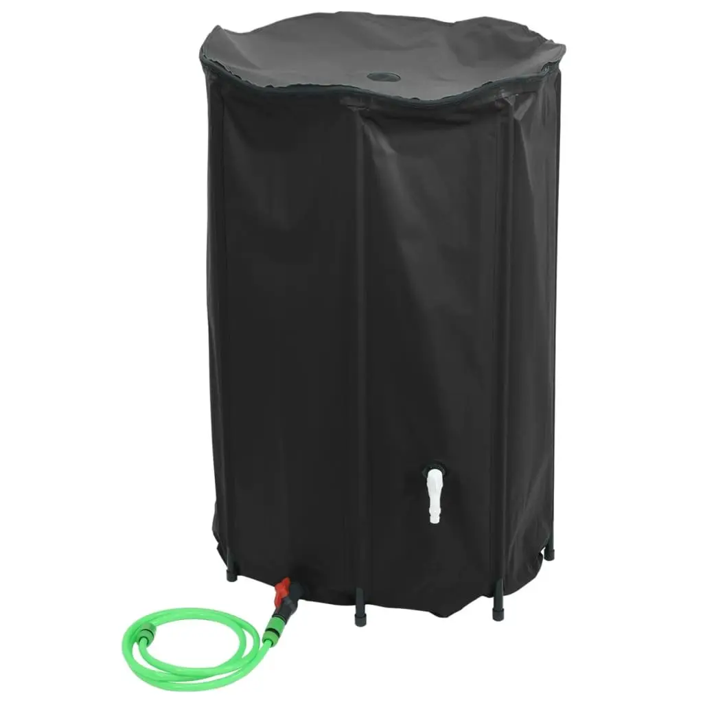 Water Tank Collapsible PVC 1000L Black with Tap for Garden Watering