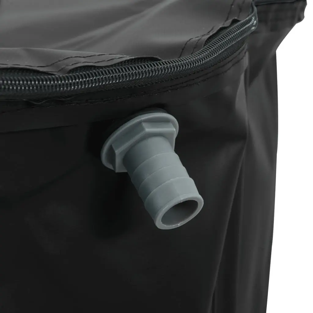 Collapsible Water Tank PVC 1350L Foldable Black with Tap for Garden Rainwater Storage