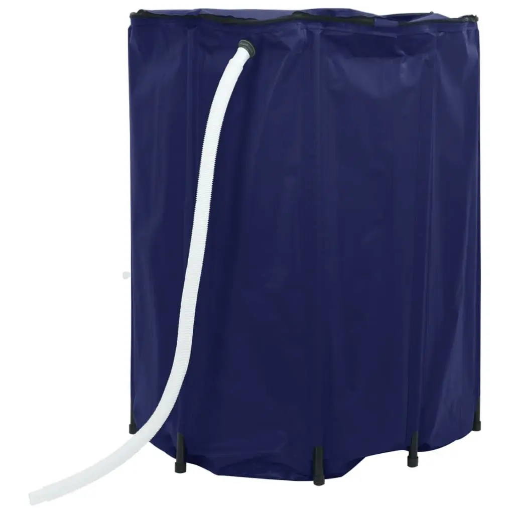 Water Tank with Tap Foldable 1350L Blue Collapsible Rain Storage Garden