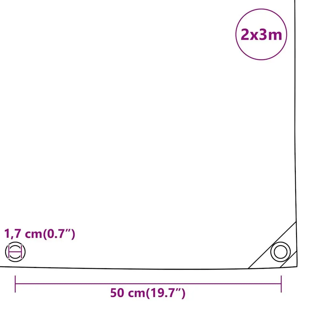 Tarpaulin Cover Heavy Duty Canvas with PVC Coating 2x3m Anthracite Water Resistant for Outdoor Furniture Protection