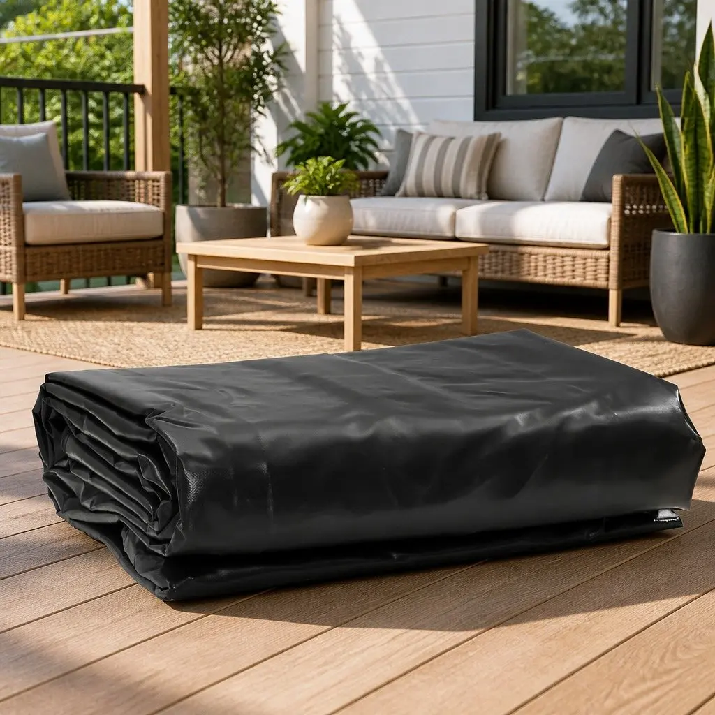 Heavy Duty Tarpaulin Waterproof 4x4m Anthracite UV Resistant Tear Resistant Cover for Garden Furniture Equipment and Temporary Shelter