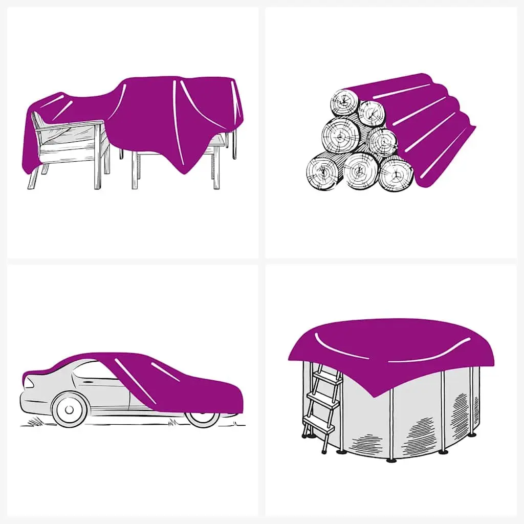 Heavy-Duty Tarpaulin Water-Resistant 4x6m Anthracite Canvas with PVC Coating