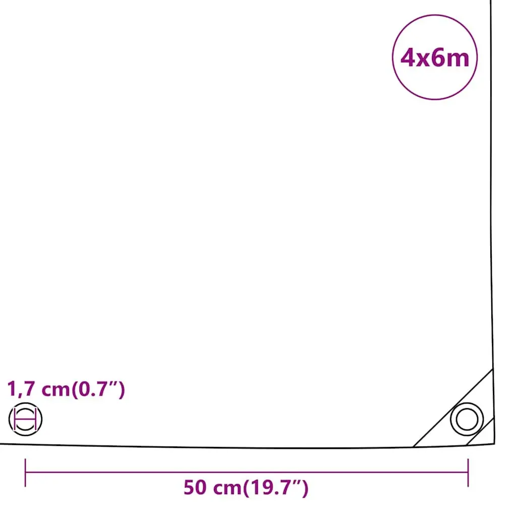 Heavy-Duty Tarpaulin Water-Resistant 4x6m Anthracite Canvas with PVC Coating