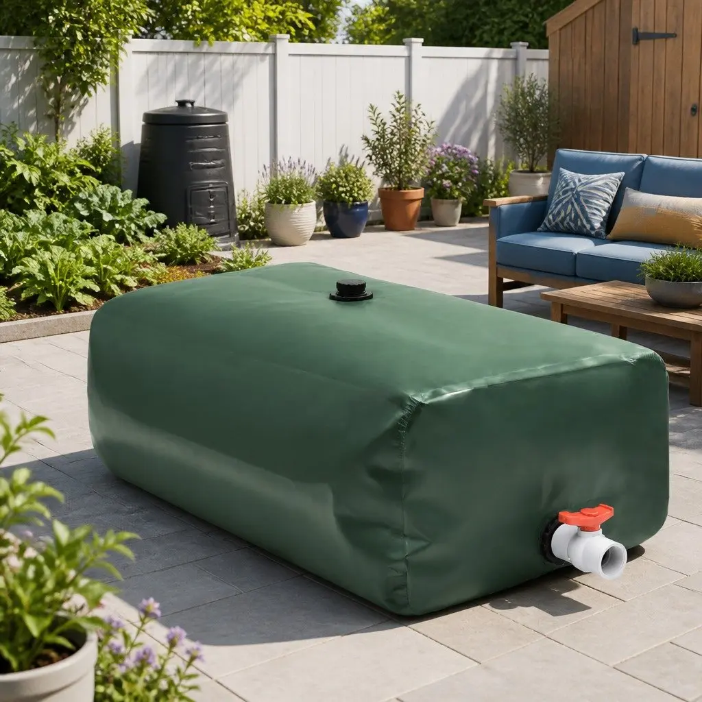 Water Tank PVC Foldable 1500L Green