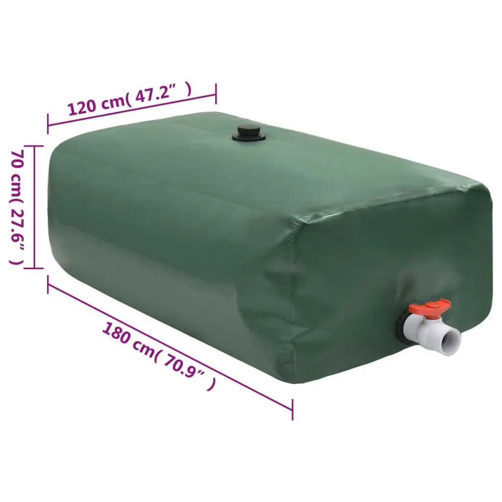 Water Tank PVC Foldable 1500L Green
