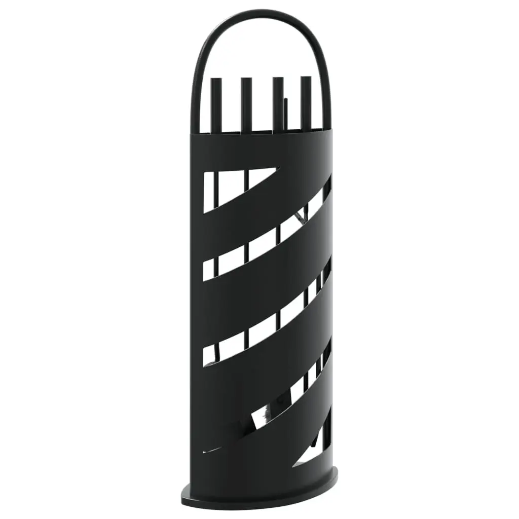 Fireplace Tool Set 5 Piece Steel Black Poker Brush Shovel Rack Stand Home