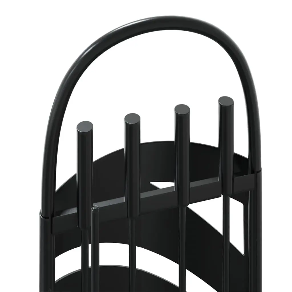 Fireplace Tool Set 5 Piece Steel Black Poker Brush Shovel Rack Stand Home