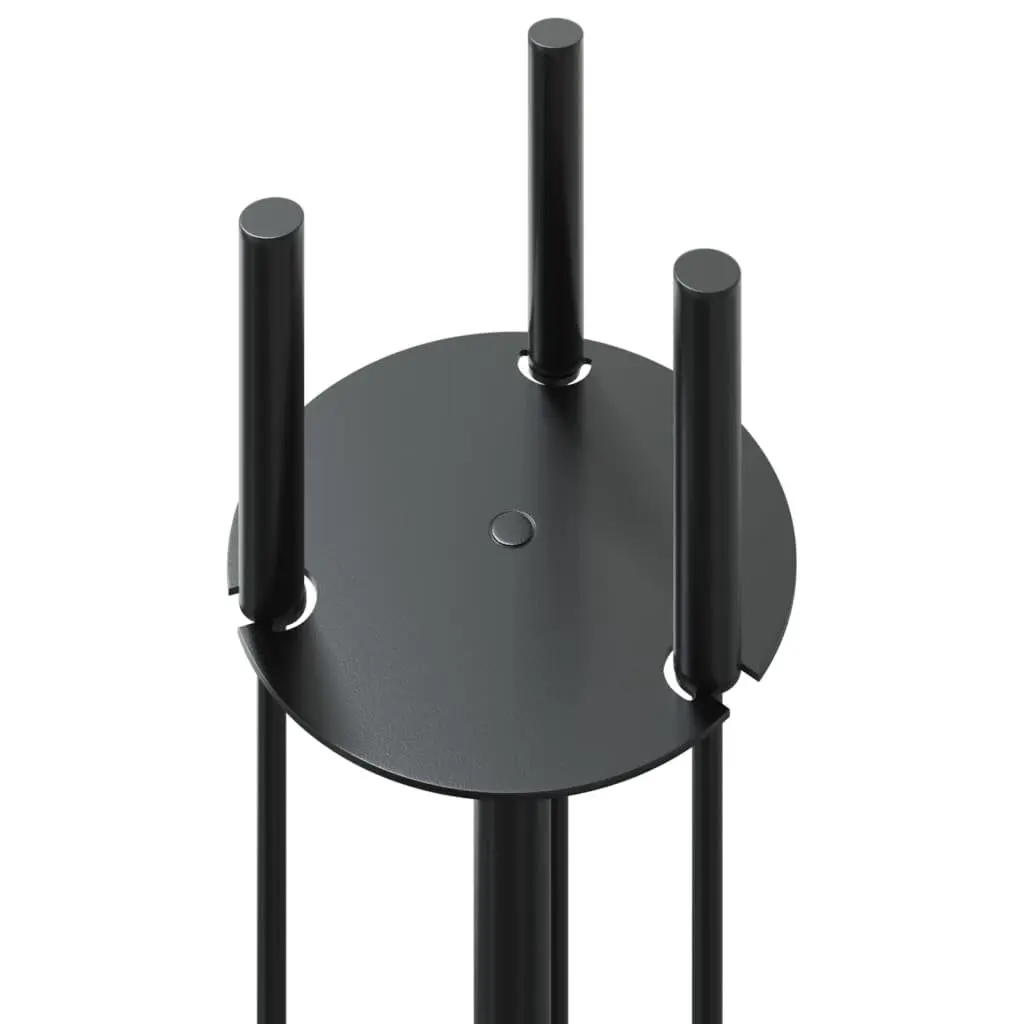 Fireplace Tool Set Steel 4 Piece Black Ash Cleaning Rack Poker Shovel Broom Brush