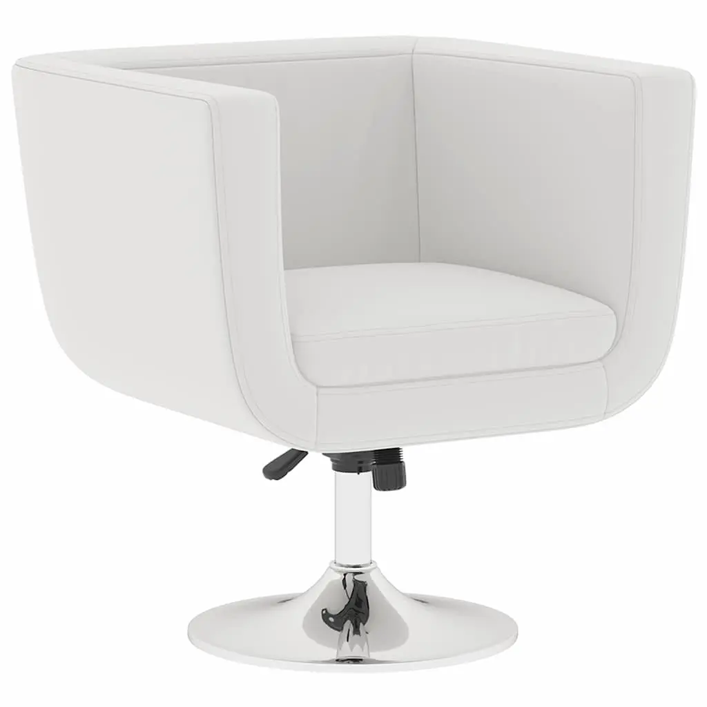 White Bar Chairs Swivel Armchairs Padded Seat Adjustable Height 2 Pieces