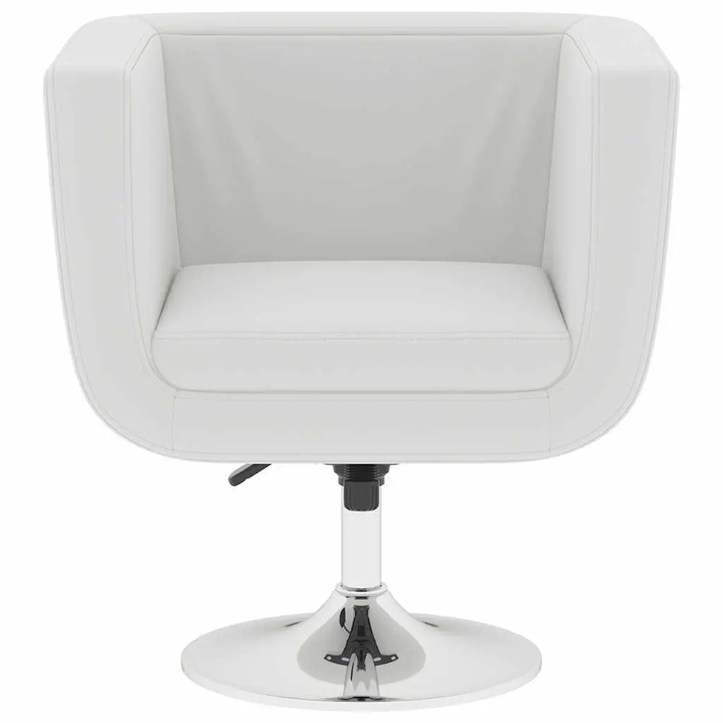 White Bar Chairs Swivel Armchairs Padded Seat Adjustable Height 2 Pieces