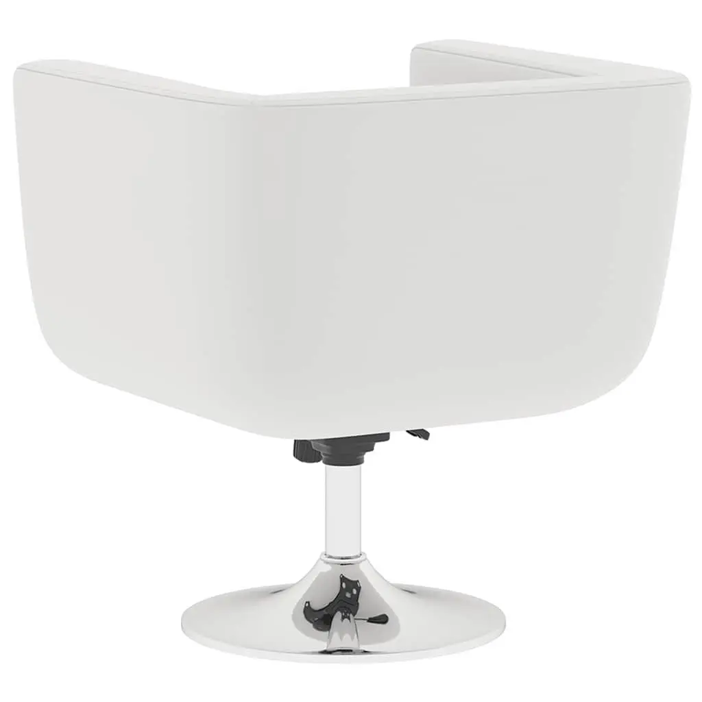 White Bar Chairs Swivel Armchairs Padded Seat Adjustable Height 2 Pieces