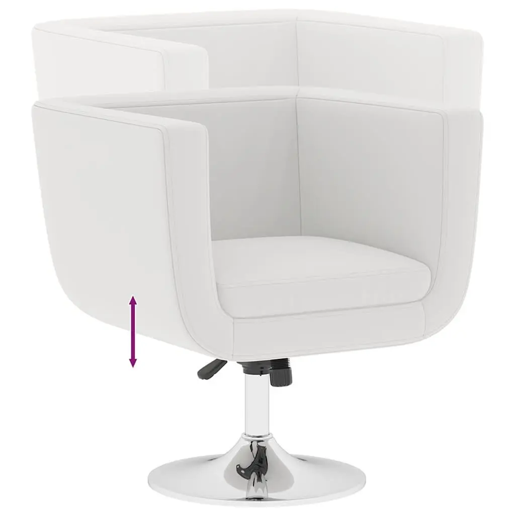 White Bar Chairs Swivel Armchairs Padded Seat Adjustable Height 2 Pieces