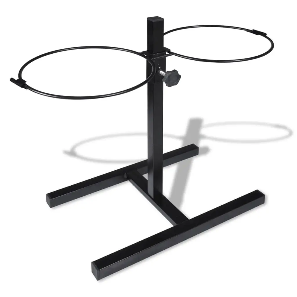 Adjustable Double Diner Pet Feeding Stand Tube Steel Silver with 2 Stainless Steel Bowls