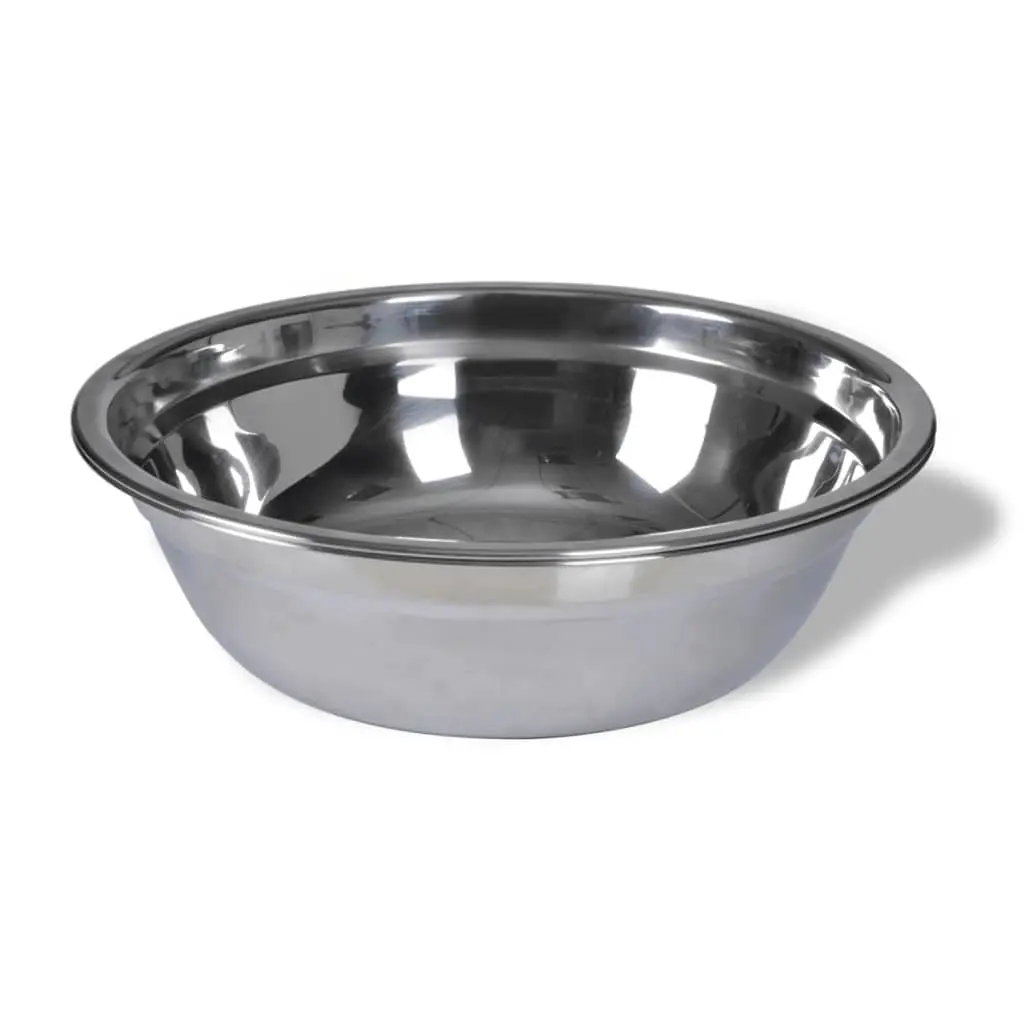 Adjustable Double Diner Pet Feeding Stand Tube Steel Silver with 2 Stainless Steel Bowls