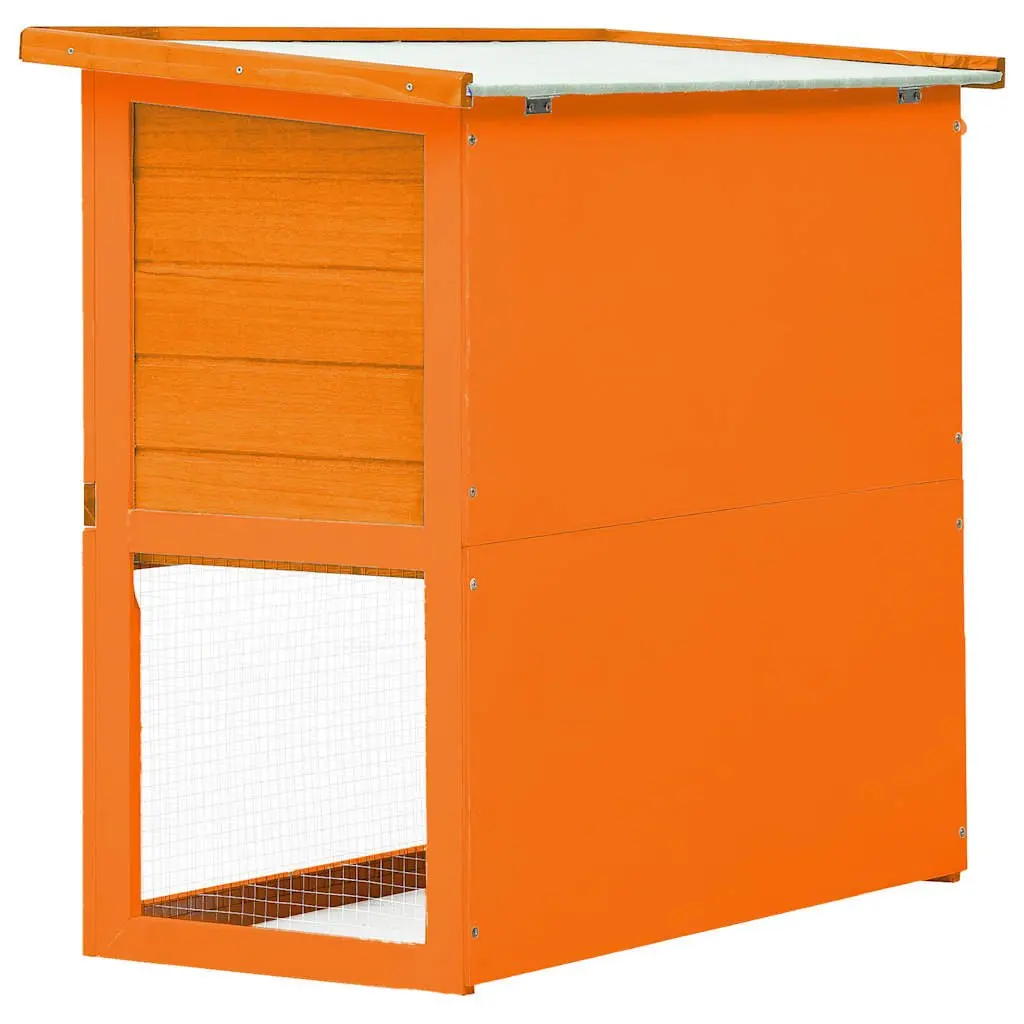 Outdoor Rabbit Hutch Wooden Small Animal House Cage Brown