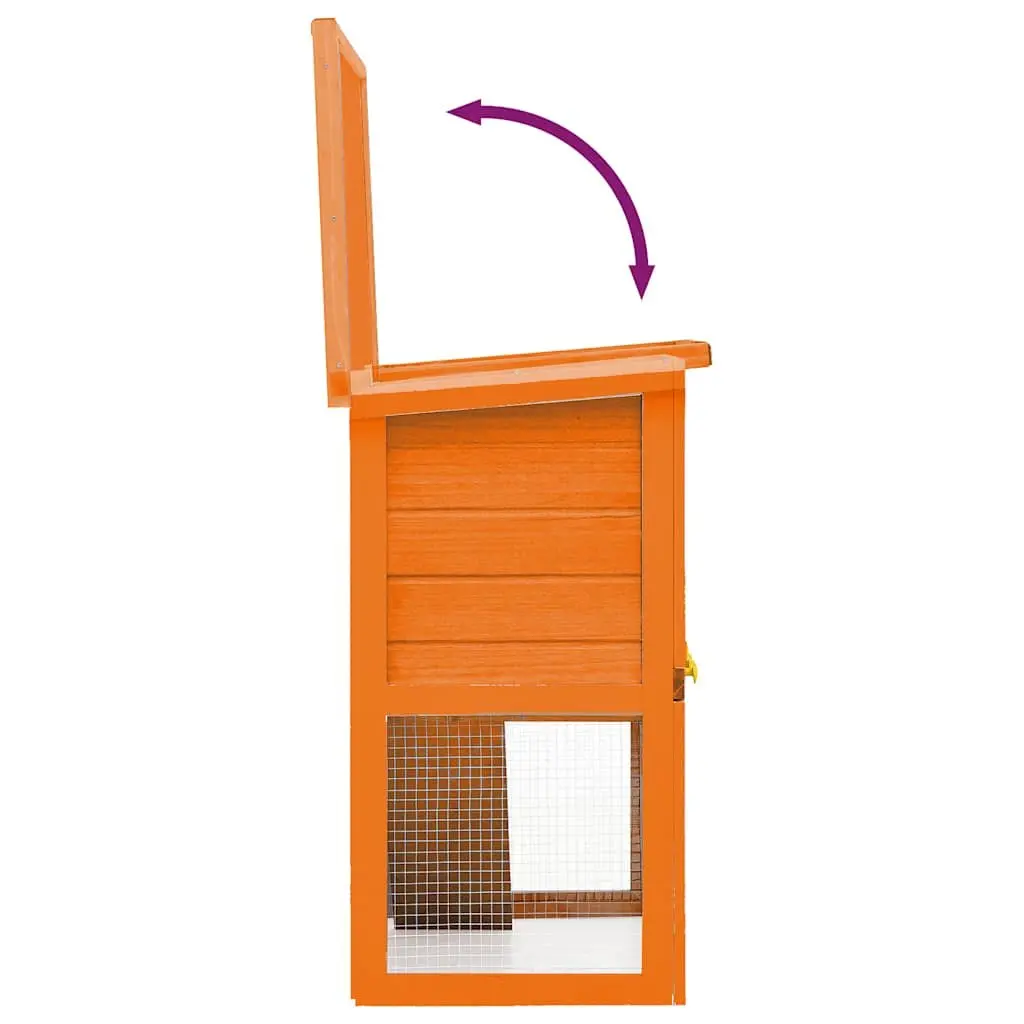Outdoor Rabbit Hutch Wooden Small Animal House Cage Brown