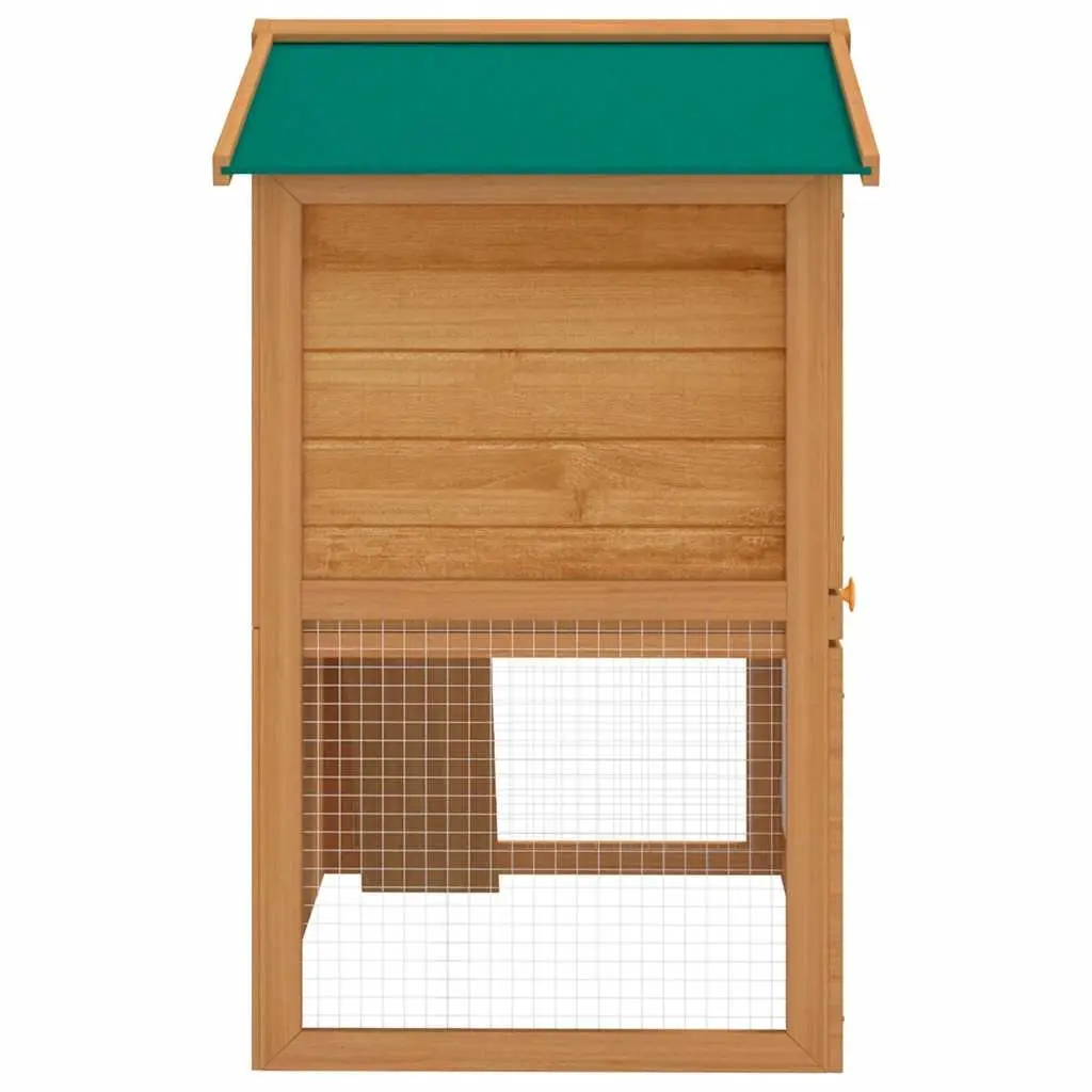 Rabbit Hutch Wooden 2-Tier 3 Doors Brown Outdoor Enclosure