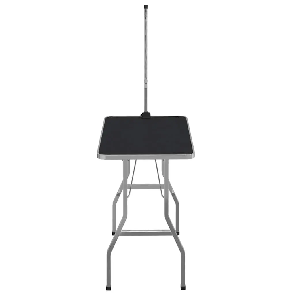 Foldable Grooming Table Brown Adjustable Arm Non-Slip Surface for Home and Mobile Use