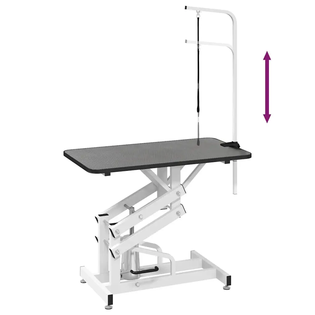 Hydraulic Grooming Table Adjustable Height Non-slip Rubber Surface Black