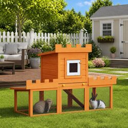 Practical 2-Layer Rabbit Hutch for Home Use