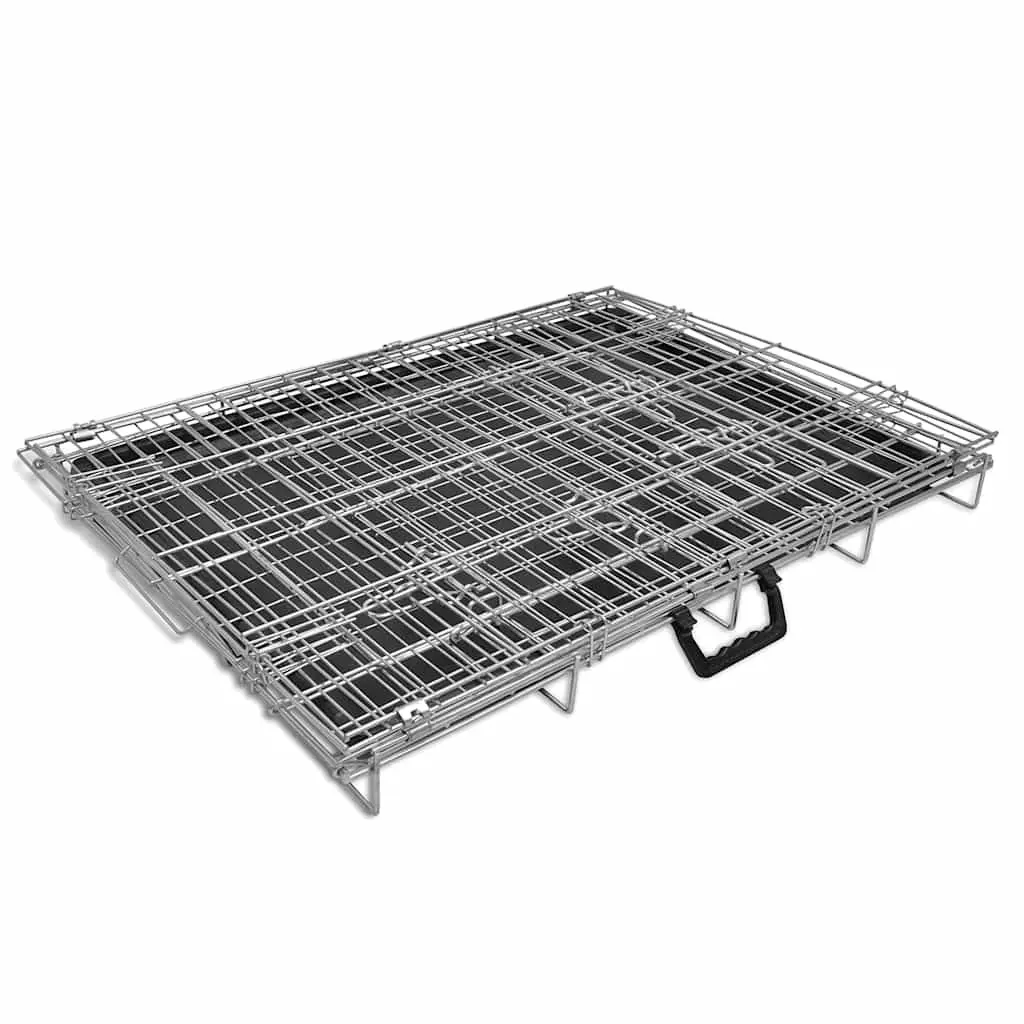 Foldable Metal Dog Bench M Heavy-duty Steel Black