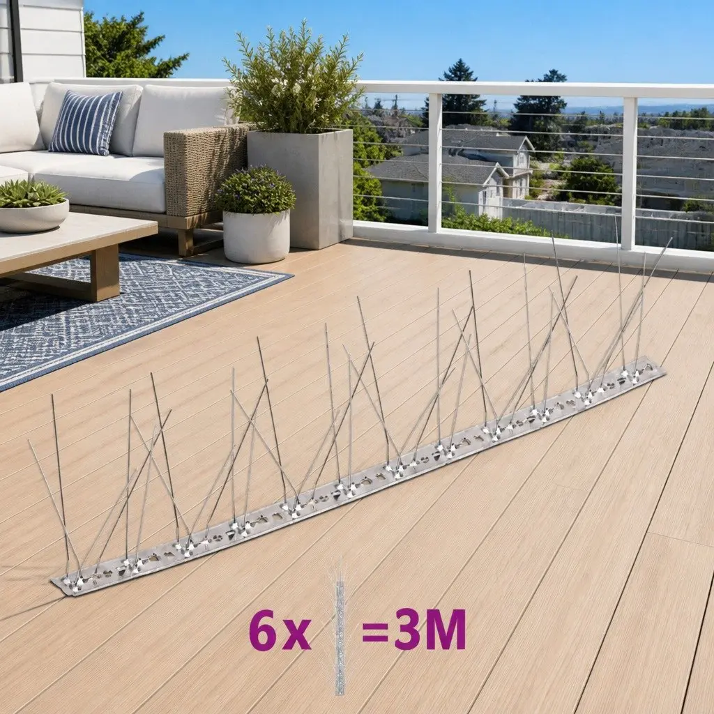 Pest Control with 5-Row Bird Spikes