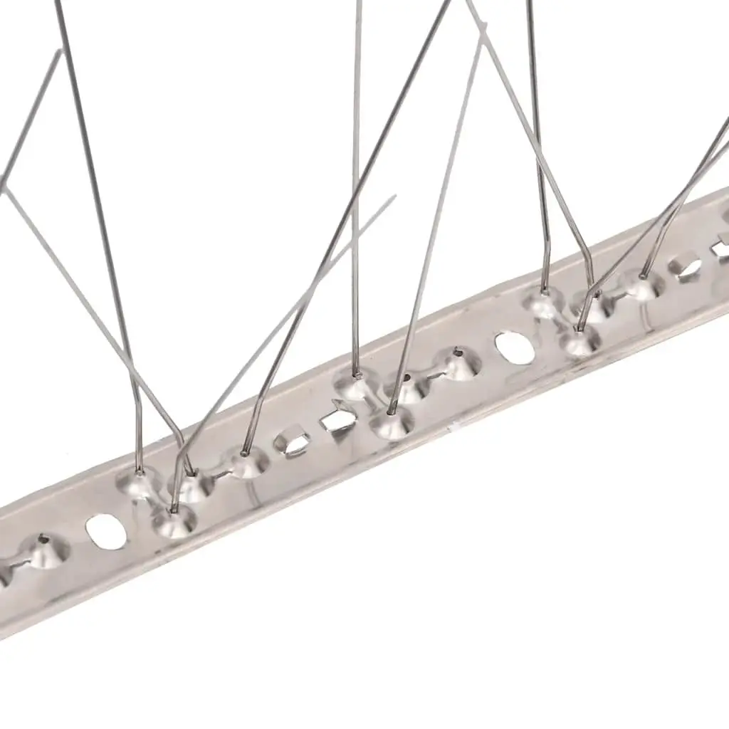 Bird Spikes Stainless Steel 5-Row 3m Silver Pest Repellent Set of 6