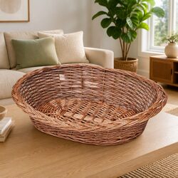 Versatile Willow Dog Basket for Indoor and Outdoor