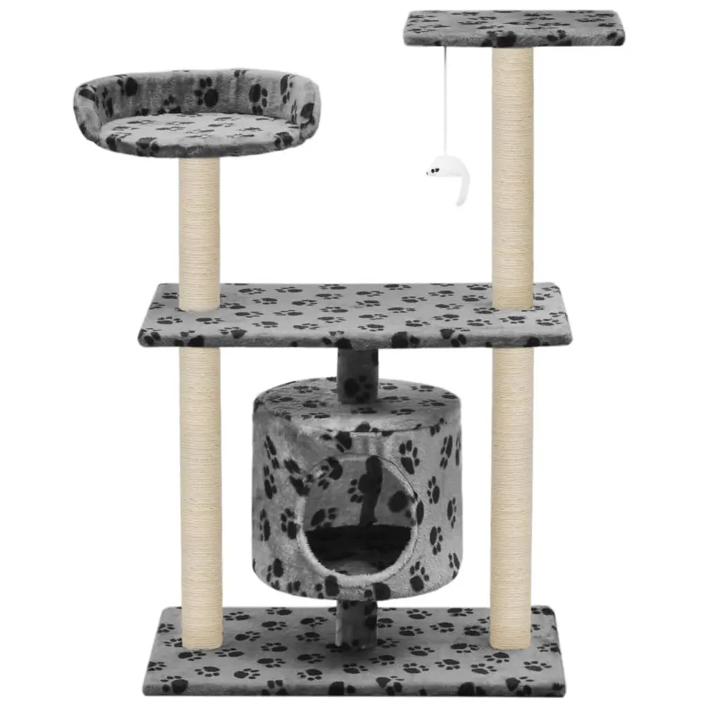 Cat Tree Sisal Scratching Posts Multi-Level Play Centre 95cm Grey