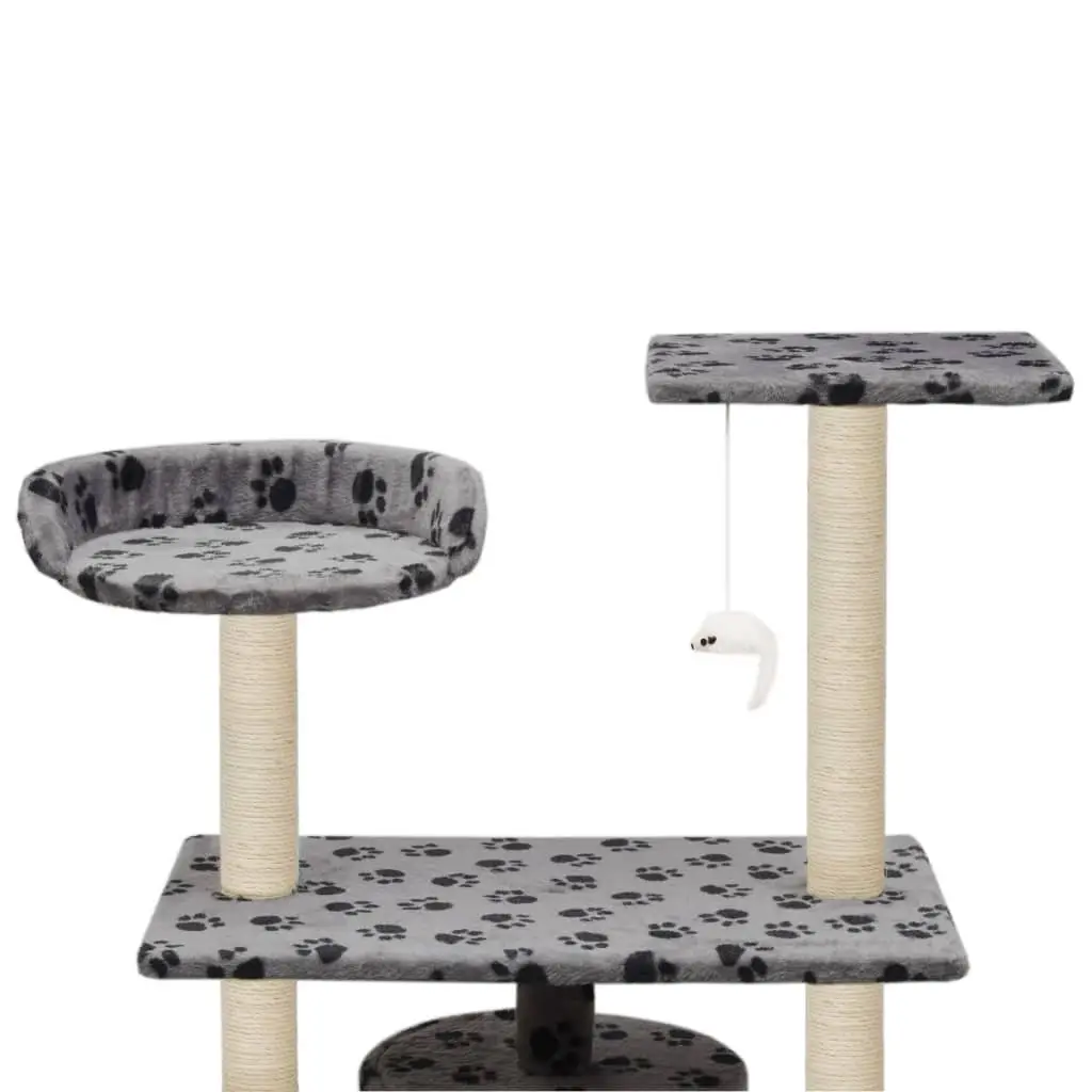 Cat Tree Sisal Scratching Posts Multi-Level Play Centre 95cm Grey