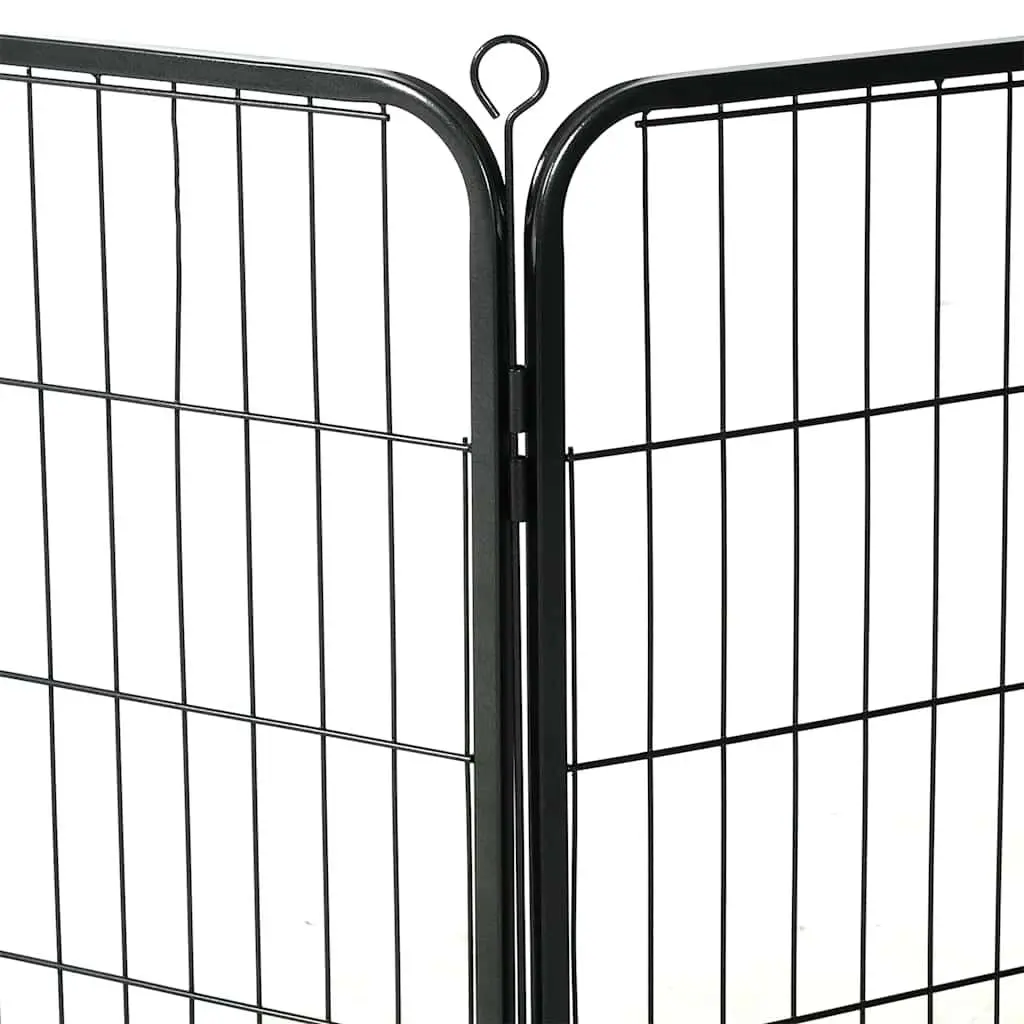 Dog Playpen Steel 80x60cm Black 8 Panels