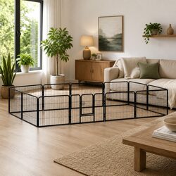 Practical 12-Panel Pet Playpen for Home Use