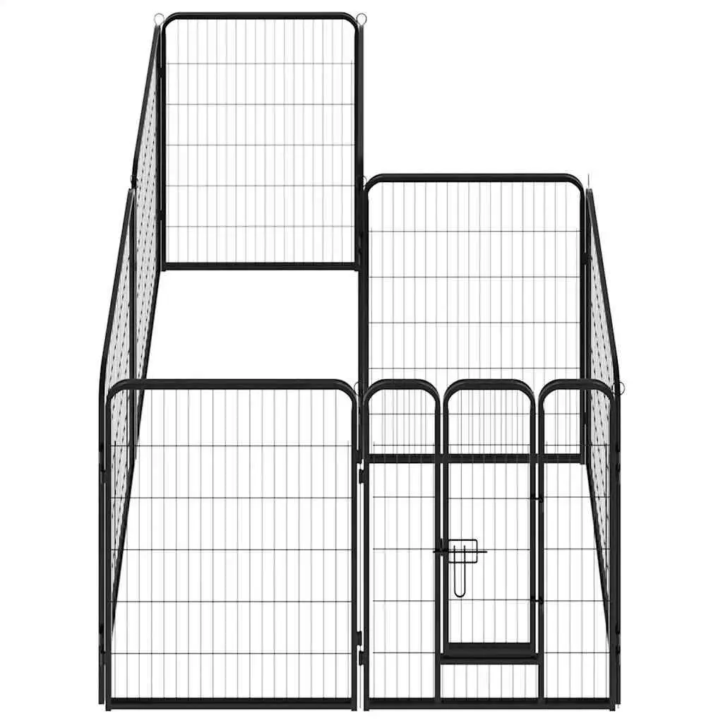Dog Playpen Steel 80x100cm Black 8 Panels Outdoor Indoor Exercise Run