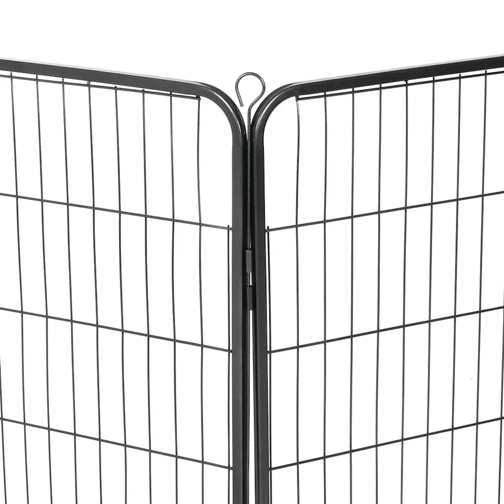 Dog Playpen Steel 80x100cm Black 8 Panels Outdoor Indoor Exercise Run