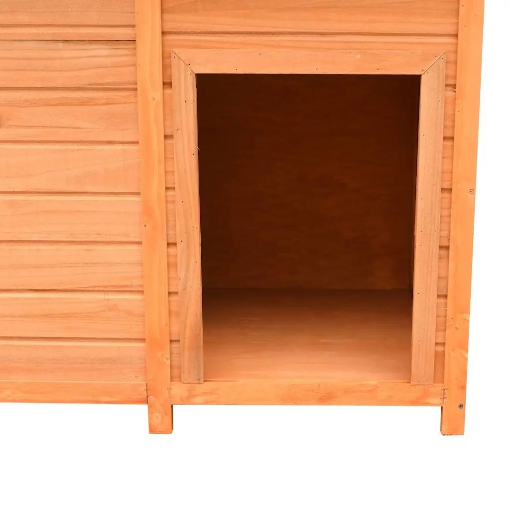 Dog House Wooden Kennel Outdoor Pet Cage Solid Pine Fir Wood Weather Resistant