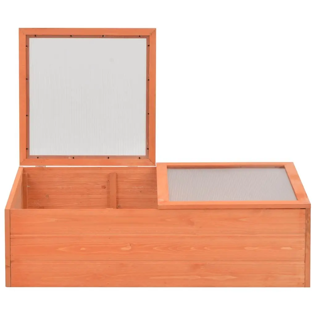 Wooden Garden Greenhouse Cold Frame 100x50x34cm Hinged Lid Plant Protector