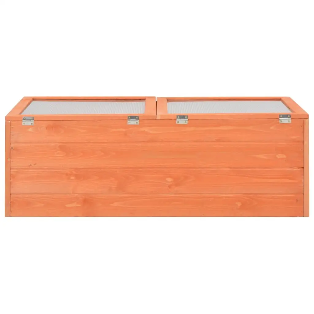Wooden Garden Greenhouse Cold Frame 100x50x34cm Hinged Lid Plant Protector