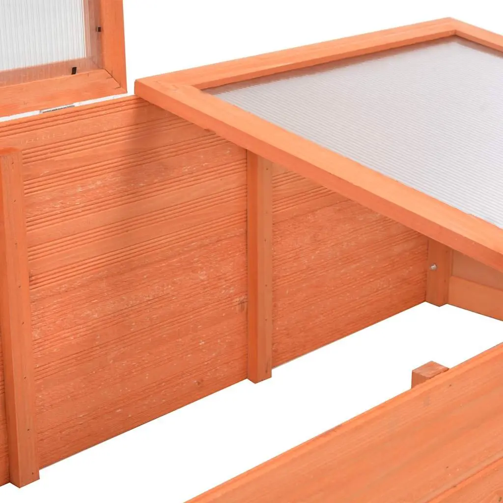 Wooden Garden Greenhouse Cold Frame 100x50x34cm Hinged Lid Plant Protector