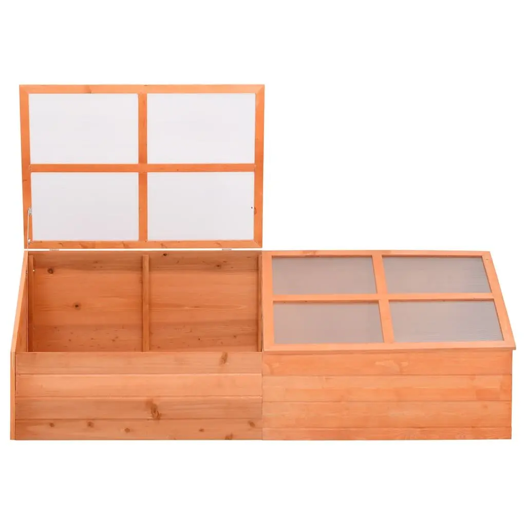 Wooden Garden Greenhouse Cold Frame 180x57x62cm Brown Hinged Lid Outdoor Plant Cover