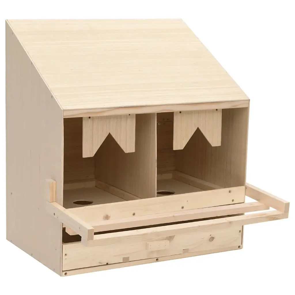Wooden Chicken Laying Nest Box 2 Compartments 63 x 40 x 65 cm